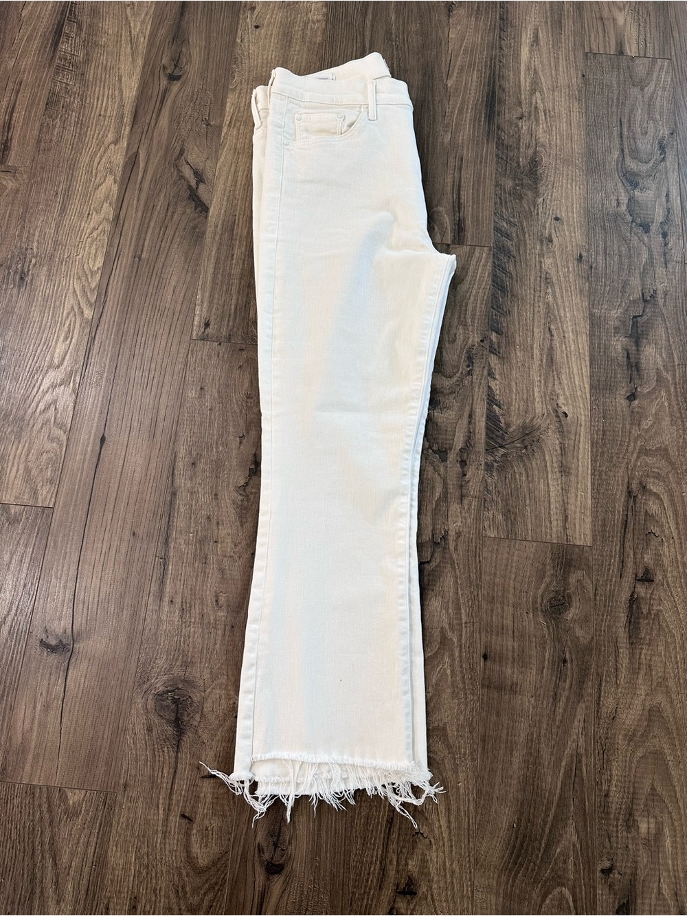 Mother The Insider Crop Step Fray White Jeans - Picture 9 of 9